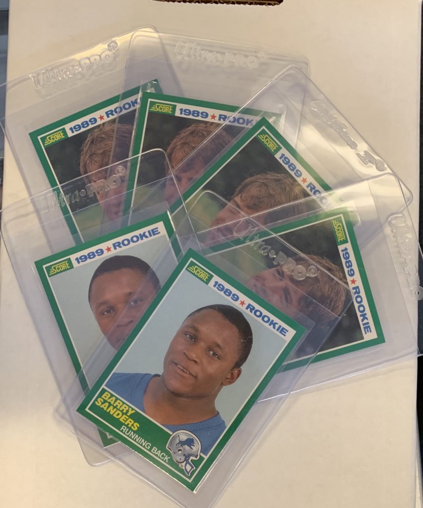 BAM! Troy Aikman and Barry Sanders 1989 Score Rookies in the same pack photo