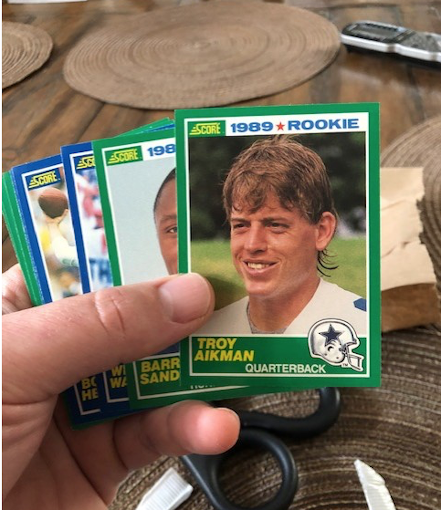BAM! Troy Aikman and Barry Sanders 1989 Score Rookies in the same pack picture image